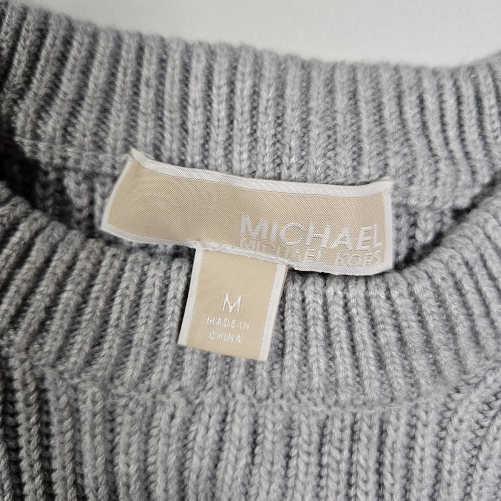 Gray Ribbed Knit Sweater - Picture 4 of 4